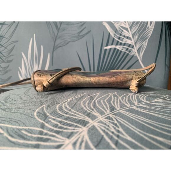 Fancy Nancy Hand Painted Vintage Leather Shoulder Bag Purse MCM 80’s - Picture 9 of 10